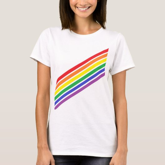 T-shirt Chemise arc-en-ciel diagonale (Devant)