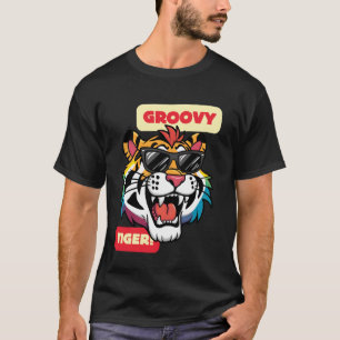 T-shirt Chemise Arc-en-ciel Groovy Tiger Pour Hommes Femme