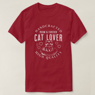 T-shirt Chemise artisanale pour amateur de chats Meow et F