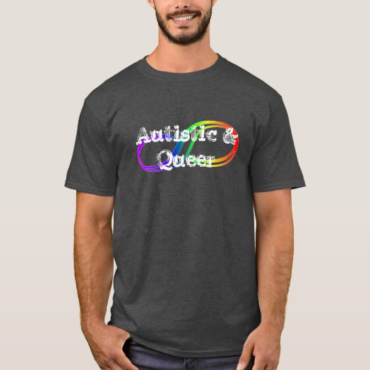 T-shirt Chemise Autistic & Queer Rainbow Infinity (Devant)