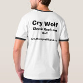 T-shirt Chemise b/w de bande de loup de cri (Dos entier)