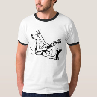 T-shirt Chemise b/w de bande de loup de cri