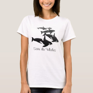 T-shirt Chemise baleine Orca pour femmes Plus Taille Chemi