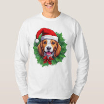 Chemise beagle de couronne de Noël