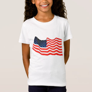 T-Shirt Chemise bébé ajustée American Flag Girls Bella