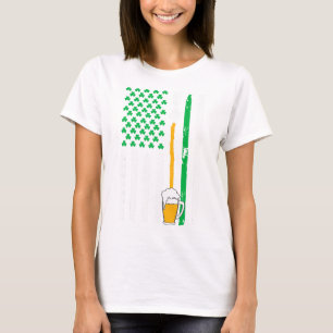 T-shirt Chemise bière drapeau irlandais américain Saint-Pa