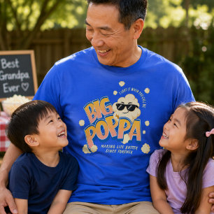 T-shirt Chemise Big Poppa Popcorn Papa Drôle Tee Fête des