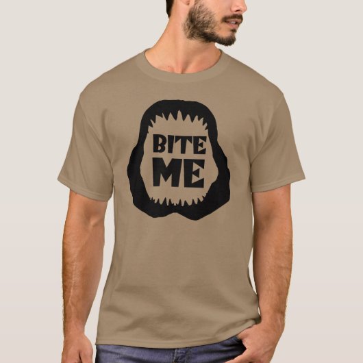 T-shirt Chemise Bite me Quote - Mâchoires de Requin (Devant)