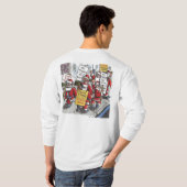 T-shirt chemise blanche à manches longues Santa Strike dos (Dos entier)