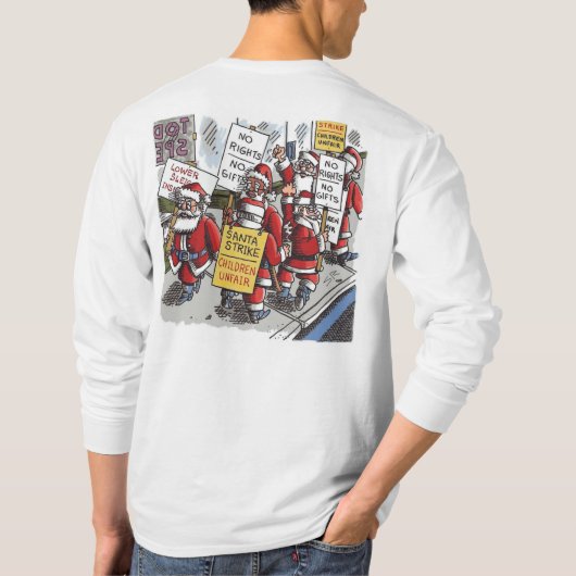 T-shirt chemise blanche à manches longues Santa Strike dos (Dos)