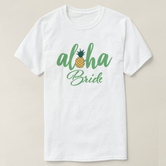 T-shirt Chemise Blanche Aloha Mariée (Design devant)