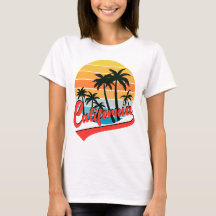 Chemise blanche pour femmes California Retro Sunse