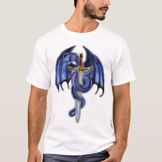T-shirt Chemise bleue de dragon (Devant)