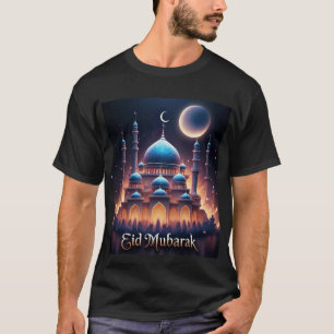 T-shirt Chemise Bleue De L'Aïd Moubarak Pour Hommes