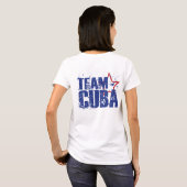 T-shirt Chemise (bleue) du Cuba d'équipe - étiquette de (Dos entier)