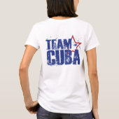 T-shirt Chemise (bleue) du Cuba d'équipe - étiquette de (Dos)