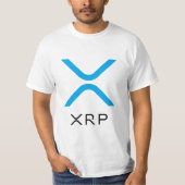 T-shirt Chemise bleue et noire d'ondulation de XRP du logo (Devant)