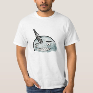 T-shirt Chemise bleue heureuse de valeur de Narwhal