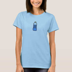 T-shirt Chemise bleue simple d'icône de bouteille d'eau