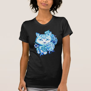 T-shirt Chemise bleue tirée par la main élégante de cha