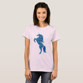 T-shirt Chemise bleue Unicorn Fire (Devant entier)