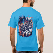T-shirt Chemise Born Wild Wolf – Graphique d'animal de for (Dos)