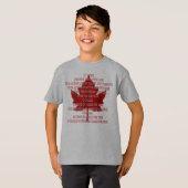T-shirt Chemise Canada de l'hymne du Canada pour enfants J (Devant entier)