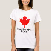 T-shirt Chemise canadienne de dames de roche de filles (Devant)