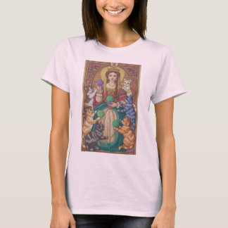 T-shirt Chemise carte de tarot Reine des chats, design en