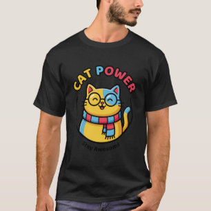T-shirt Chemise Cat Power – Tee drôle pour amateur de chat