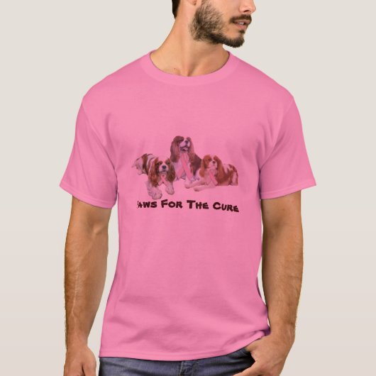 T-shirt Chemise cavalière de cancer du sein d'épagneul du (Devant)