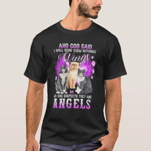 T-shirt Chemise Chat Dieu A Dit Que Je Les Enverrai Sans A