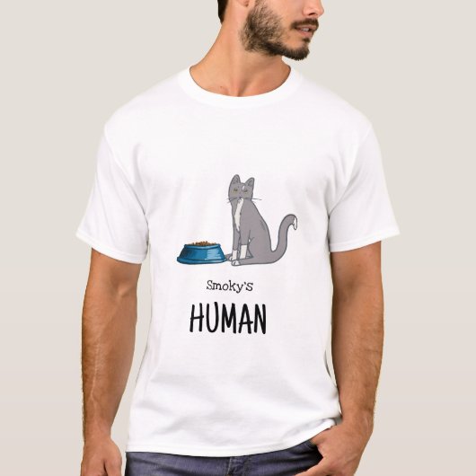 T-shirt Chemise chat en smoking gris (Devant)