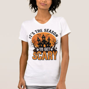 T-shirt Chemise Château Hanté Saison Effrayante Halloween 