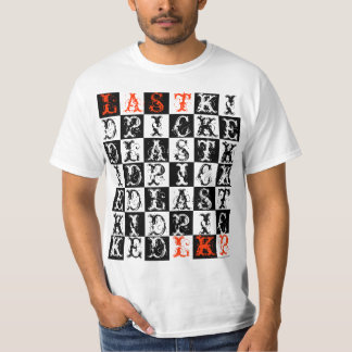 T-shirt Chemise Checkered de lettres sélectionnée dernier