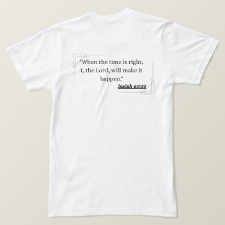 T-shirt Chemise chrétienne à croix ornée avec citation « F