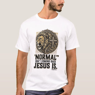 T-shirt Chemise chrétienne croix lion Jésus revient