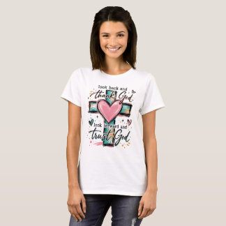 T-shirt Chemise chrétienne Regarde en arrière et remercie