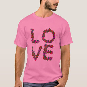 T-shirt Chemise Christmas Love - rose