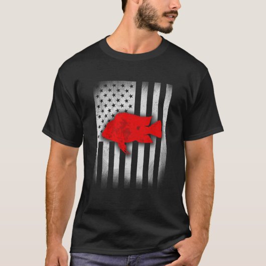 T-shirt chemise cichlid US Drapeau (Devant)