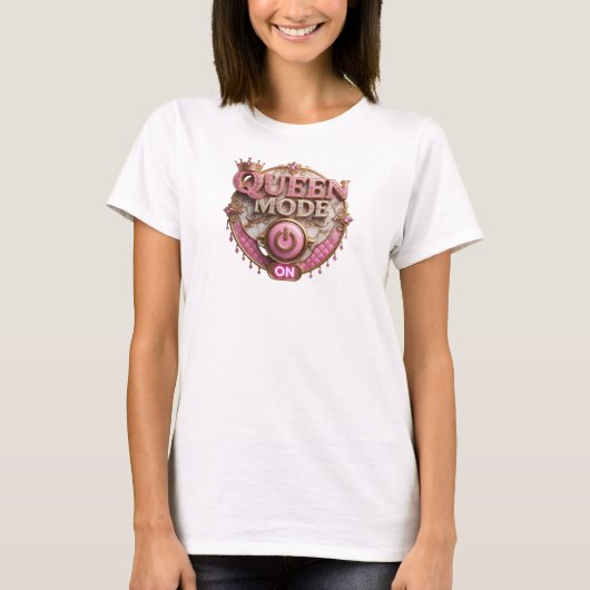 T-shirt Chemise citation Sharp Orange QUEEN MODE ON (Devant)