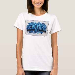 T-shirt Chemise Classique Bleue Design NEW YORK v2