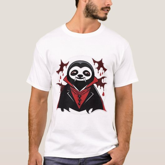 T-shirt Chemise classique Sloth vampire_1 (Devant)