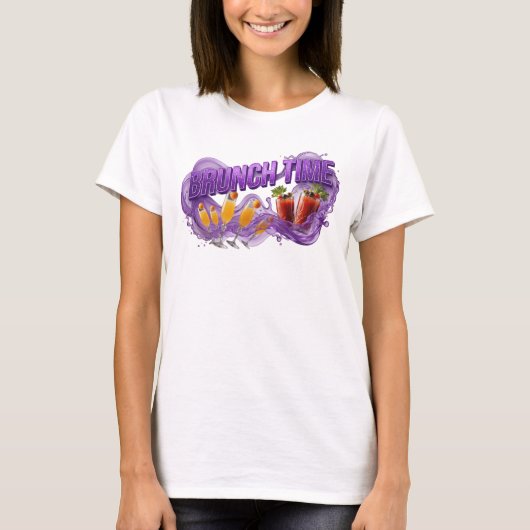 T-shirt Chemise Classique Violet BRUNCH TIME Statement v2 (Devant)