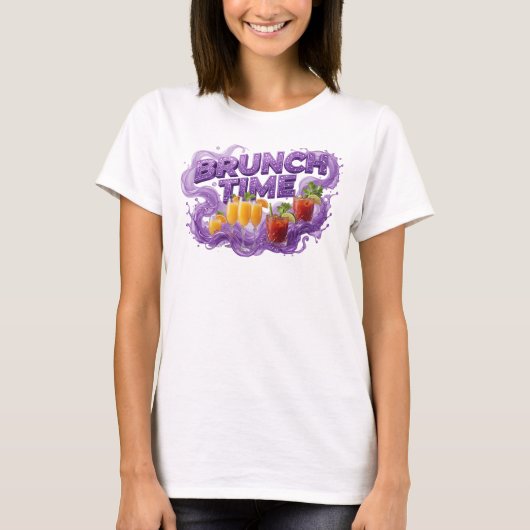 T-shirt Chemise Classique Violette BRUNCH TIME Statement (Devant)