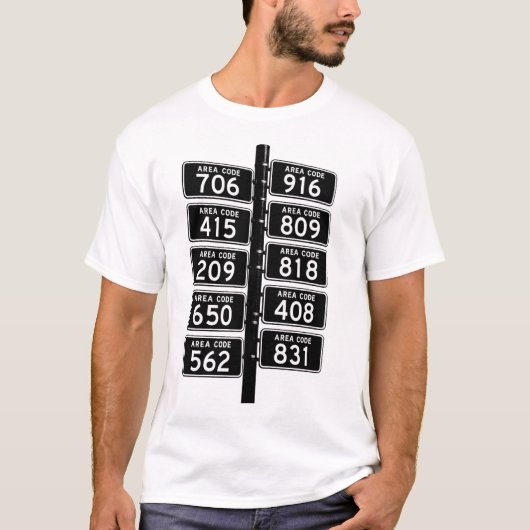 T-shirt Chemise Code Téléphonique de Californie (Devant)