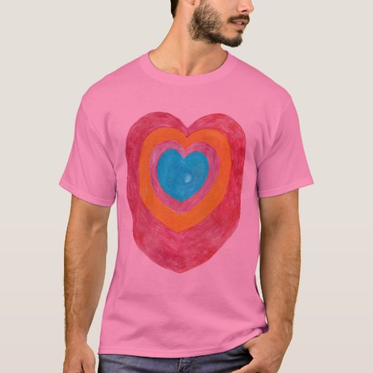 T-shirt Chemise Coeur colorée (Devant)