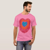 T-shirt Chemise Coeur colorée (Devant entier)