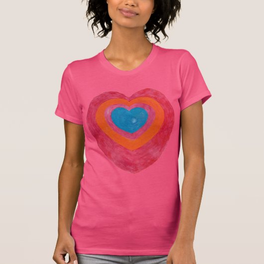 T-shirt Chemise Coeur colorée (Devant)