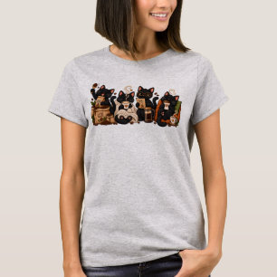 T-shirt Chemise Comfort Colors Chat Noir en train de lire,